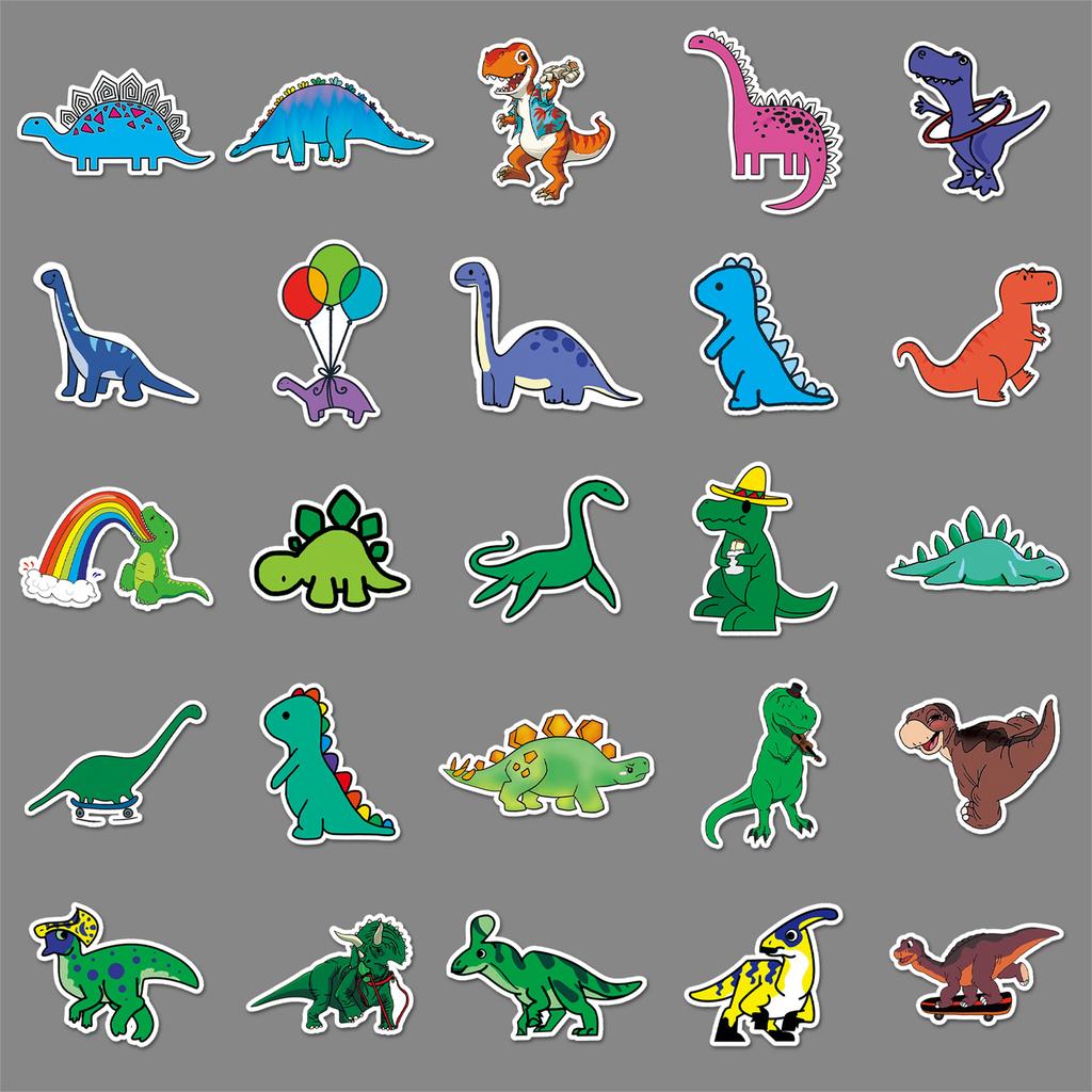50 Мультяшный Маленький Динозавр Персонализированные Граффити Детский Чемодан Ноутбук Холодильник Автомобиль Креативные Декоративные Наклейки