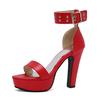 Shoes Summer Word with Water Table High Heel Sandals Bag Heel Large Size Wind Women's Shoes 338-32