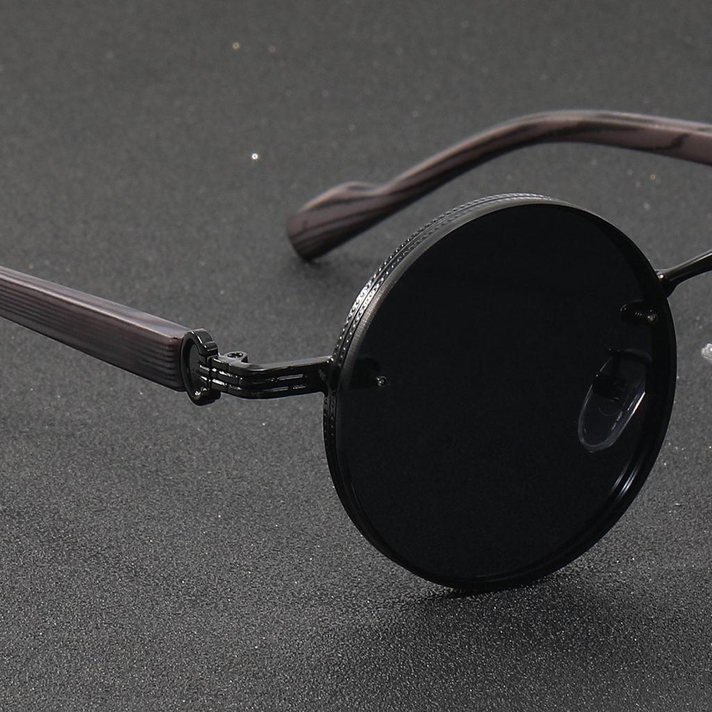 Fashion New Retro Round Frame Metal Punk Sunglasses Fashion Versatile Men's Personalized Sunglasses