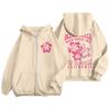 Women's Zip Up Hoodies Teen Girls  Flowers Printed Sweatshirt Clothing Casual Drawstring Jacket With Pockets