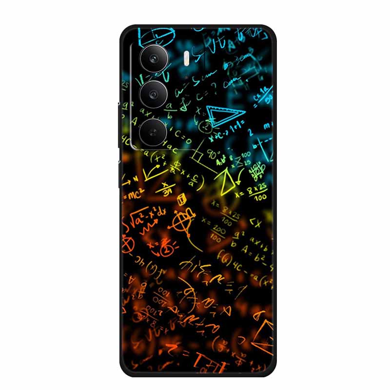 Для Realme Narzo 80 Lite 5G Чехол Narzo80 Lite Чехол Мультяшный Кот ТПУ Черный Силикон Мягкий Чехол для Телефона Для Realme Narzo 80Lite Funda