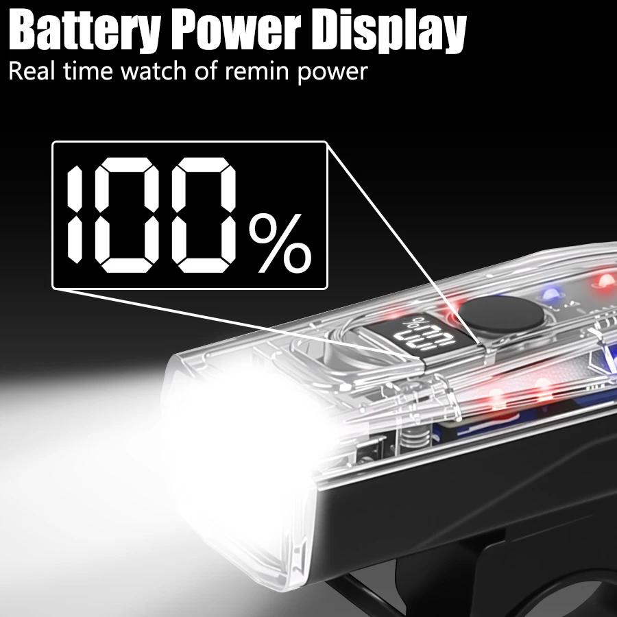 Rechargeable Bike Light Set Outdoor Front Lamp 5Mode Easy To Install Headlight Bicycle Accessories for The Bicycle Taillight