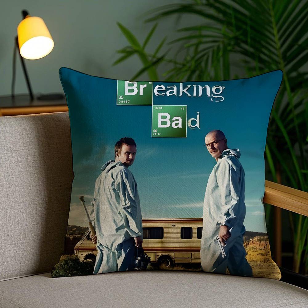 Popular TV Shows Breaking Bad-B Pillow Case Anti-dustmite Pillowcase Invisible Zipper Silky Short Plush Sofa Cushion Cover