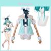 Костюм для косплея Hatsune Miku Белая девушка-кролик шелковистый для аниме-сцены