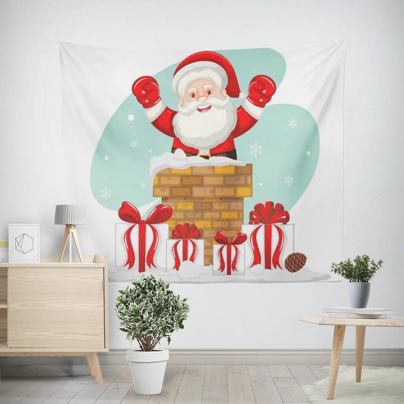 Новогодняя Рождественская Ночь Санта-Клаус Узор Гостиная Спальня Декоративный Гобелен