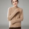 Fanzhen Women's 2024 A/W Thickened Half-High Neck Cashmere Blend Sweater