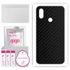 apgo Protective Skin Sticker for the Back Compatible with Xiaomi Mi 8, Wrap Film, Foil, Vinyl - Pattern Carbon Black