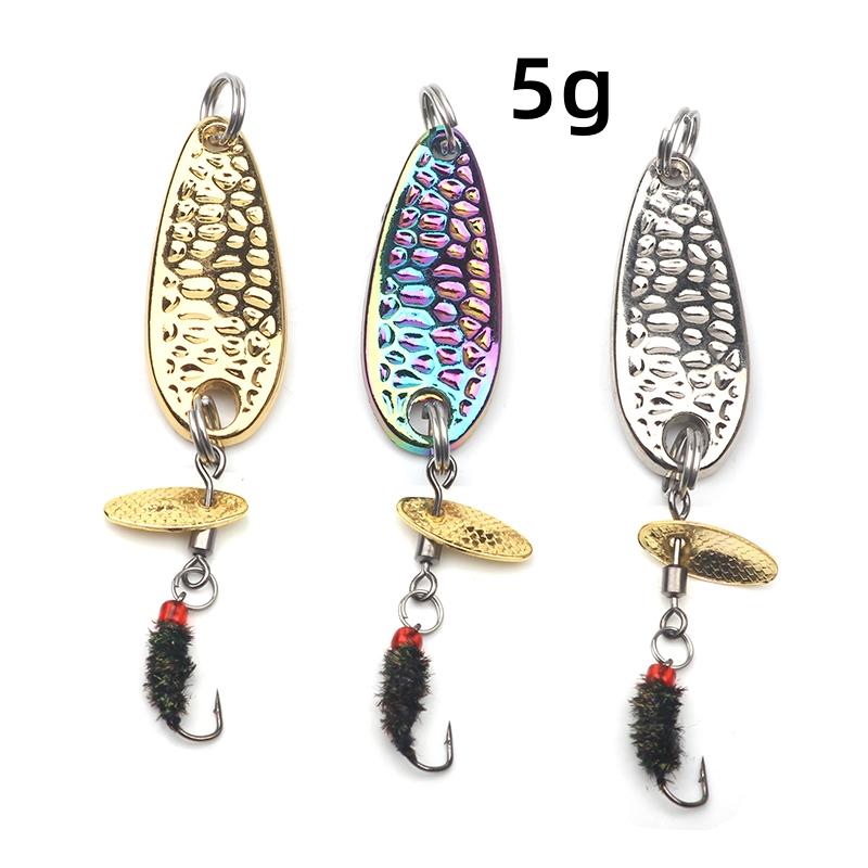 3 шт./лот, длинная литая приманка с блестками, приманка из скорлупы арахиса, имитация металлической ложки, рыболовные приманки, спиннер для рыбалки нахлыстом