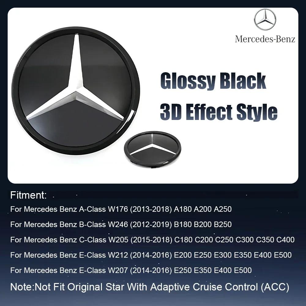 Car Sticker Front Grill Mirror Emblem Black And Silver Newest 3D Style Emblems Fit For Mercedes Benz A B C E S R SL ML GL GLA GL