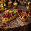 3Pcs Gold Color Ramadan Festival Art Tray Elegant Eid Candy Dish  Islamic Holidays