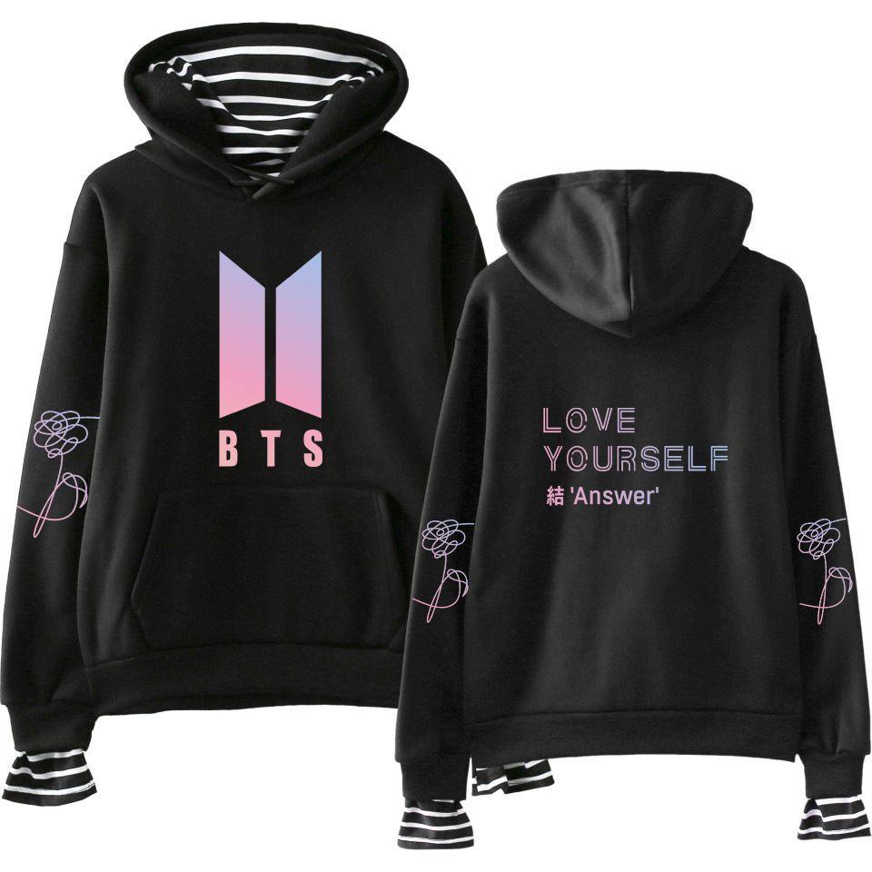 Kpop Love Yourself Bts Bangtan Boys Толстовка Худи Карманный Свитер Унисекс