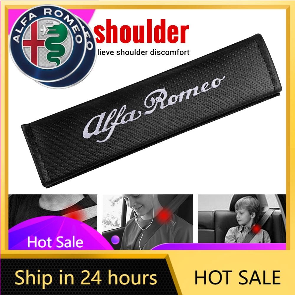 Car Stickers For Alfa Romeo 1/2PC Carbon Fiber Seat Belt Cover Safety Sleeve Padding Car Styling For Alfa Romeo 159 147 166 Stel