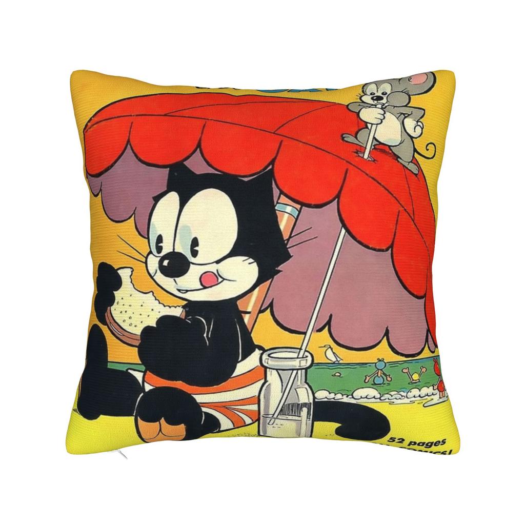 Felix The Cat Laughing Pillowcases Merchandise Soft Cushion Cover Decoration Pillow Case Cover Home Multi Size