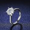 Кольцо с муассанитом цвета D, 2 карата, кольцо из стерлингового серебра S925, кольцо с шестью когтями, обручальное кольцо, обручальное кольцо, подарок для подруги