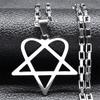 Хип-Хоп Рок Музыка Him Heartagram Звезда Сердце Ожерелье для Женщин Мужчин Нержавеющая Сталь Черный Металл Цепь Готика Панк Ювелирные Изделия