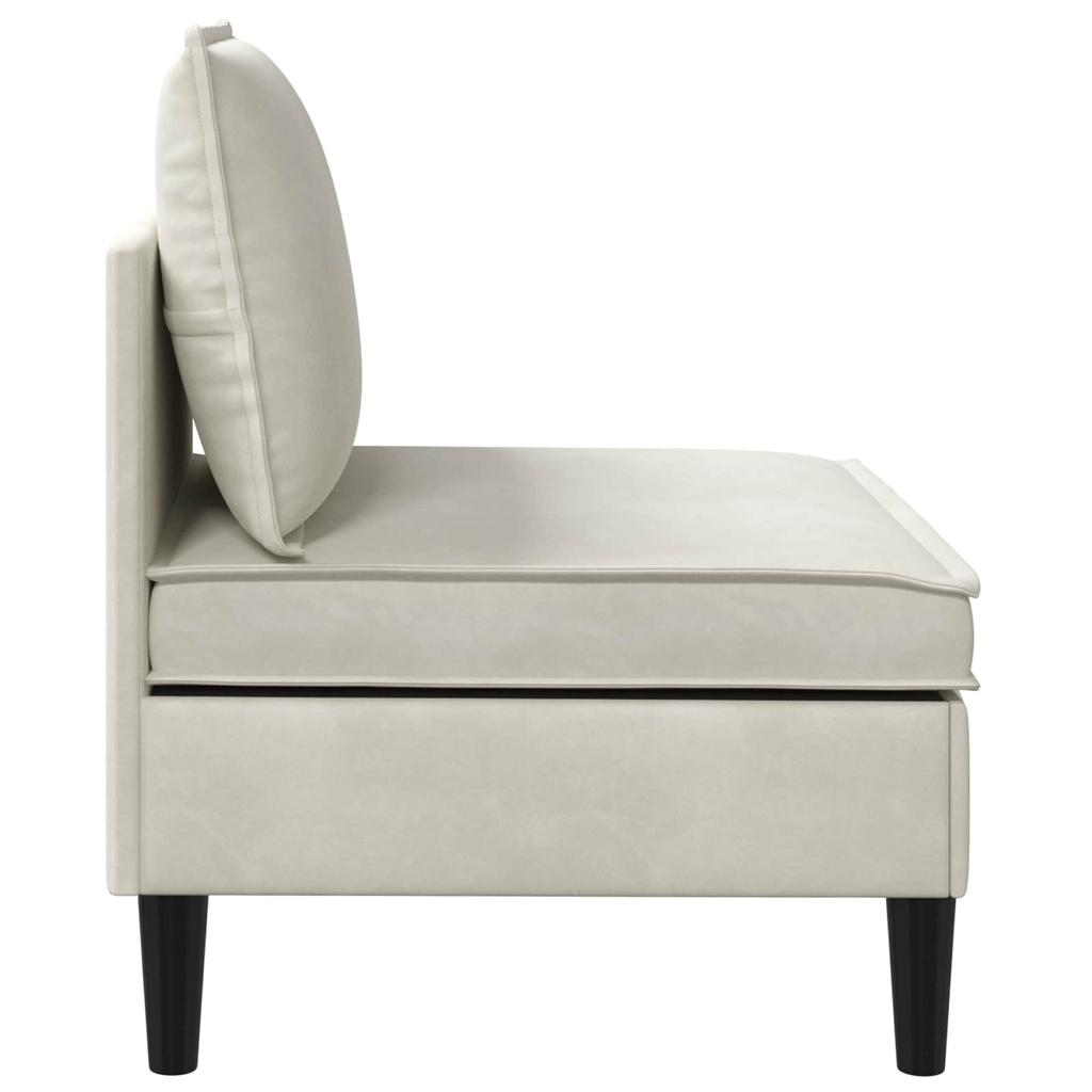 Mid Section Sofa with Storage Space Cream Velvet