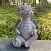 Garden Fun Resin Dragon Statue Art Sculptures Meditating Dragon Funny Wings Dinosaur for Outdoor Backyard Porch Decoration