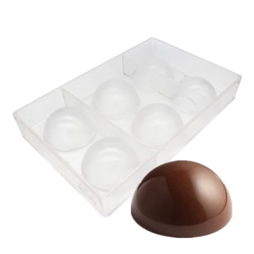 Large Half Ball Chocolate Mold, Polycarbonate Mold, Chocolate Semi-Sphere Mold, Tray (Large 2.5 Inch)
