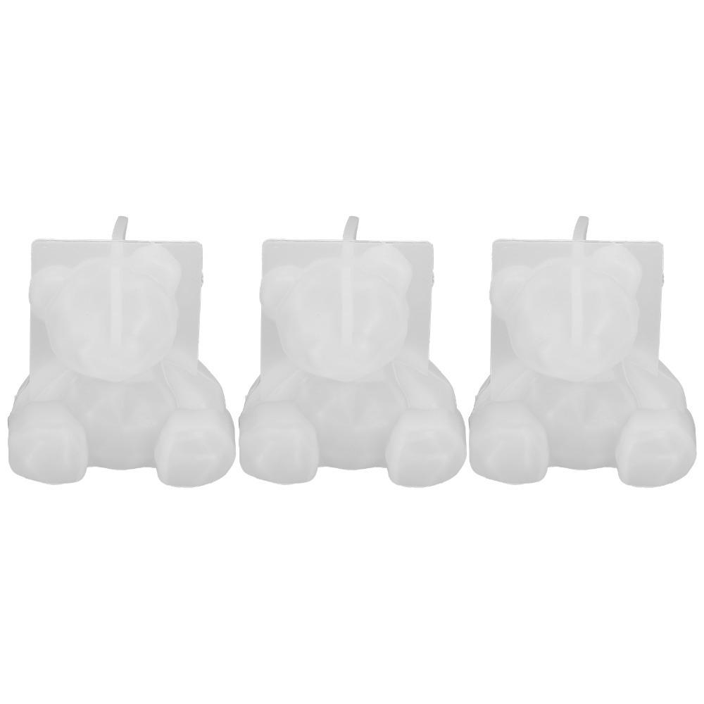 3pcs Food-Grade Silicone Bear Resin Mould Cute Bear 3D Shape Animal Silicone Mould Chubby Bear Transparent Bear Candy Mould