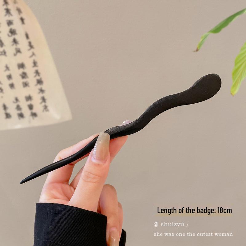 Ancient Style High-End Chinese Sandalwood Tassel Hairpin for Hanfu Costume Updo