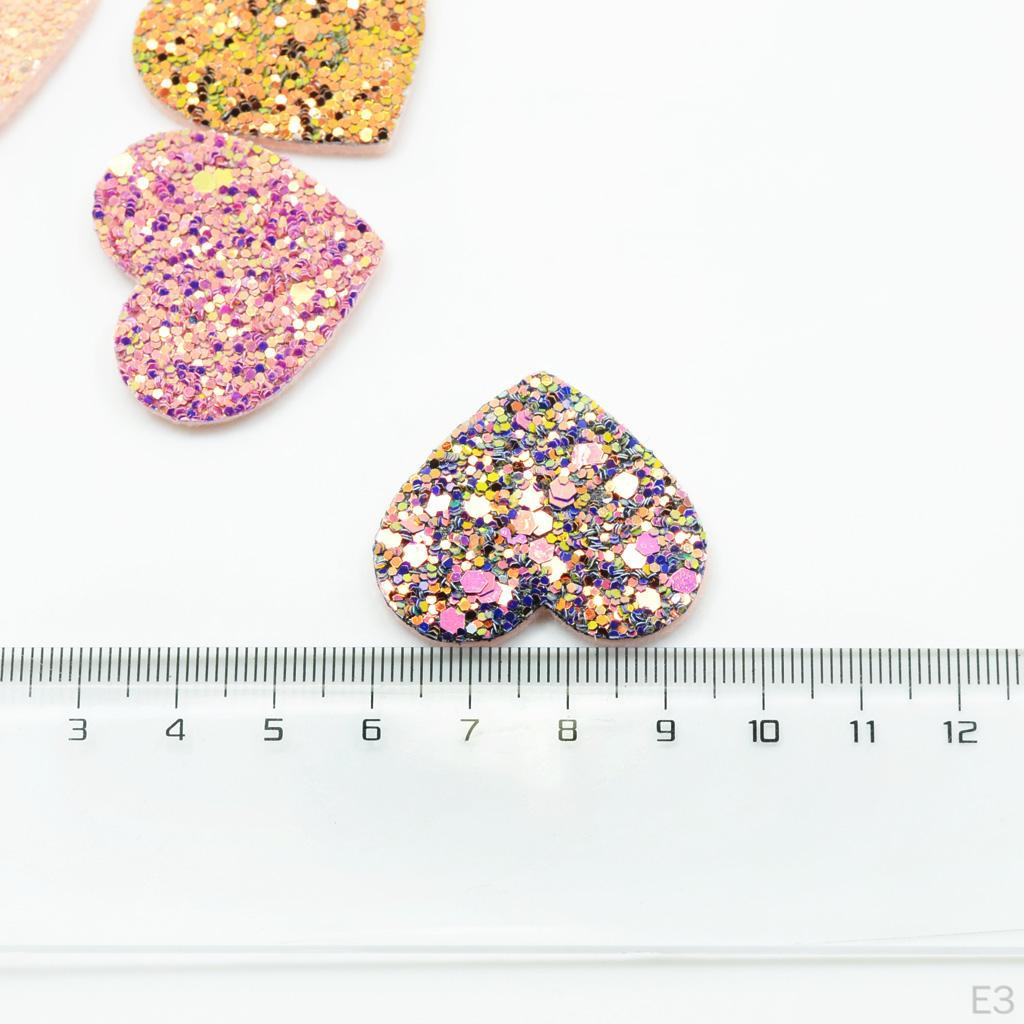 20 шт. аппликации из фетра в виде сердечек с блестящими пайетками для изготовления украшений 26x34 мм, разноцветные