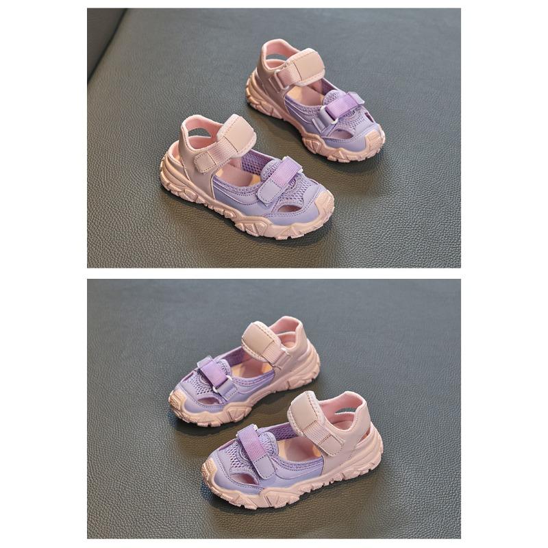 Спортивная обувь для девочек, летние новые сандалии Bowhead Hollow для мальчиков, мягкая подошва, пляжная обувь, детская обувь для ходьбы