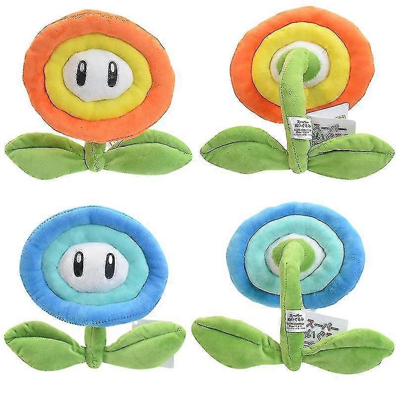Super Mario Plush Toy Orange Flame Flower Blue Ice Flower Sun Flower Stuffed Doll E