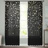 Тюлевые шторы с украшением в виде темных ночных звезд для гостиной, прозрачные занавески для спальни, вуаль, декоративные украшения для окон