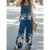 Women's Floral Printed Casual Two-piece Set Sleeveless Tank Top Elastic Waist Long Pants Women's Pant Sets