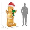 Inflatable Christmas Decoration 1.83 m Gingerbread Man with Bow, 3 LEDs, Internal Blower Garden Decoration