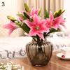1 шт. 3 головки сладкий искусственный цветок поддельные лилии цветочный домашний декор для свадебной вечеринки