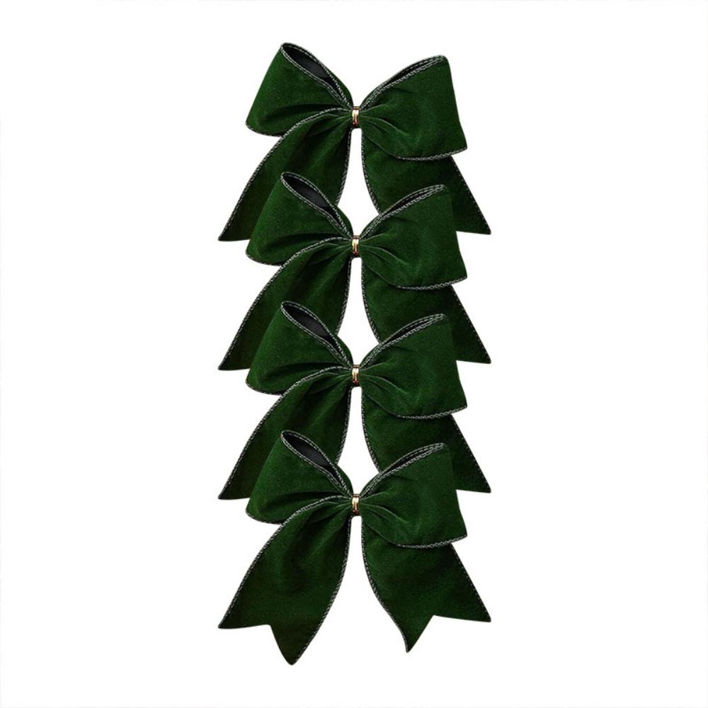 Hanging Velvet Bow High-Quality Velvet Christmas Decoration Christmas Wreath Bow Sparkling Christmas Tree Bow For Wreath Gift