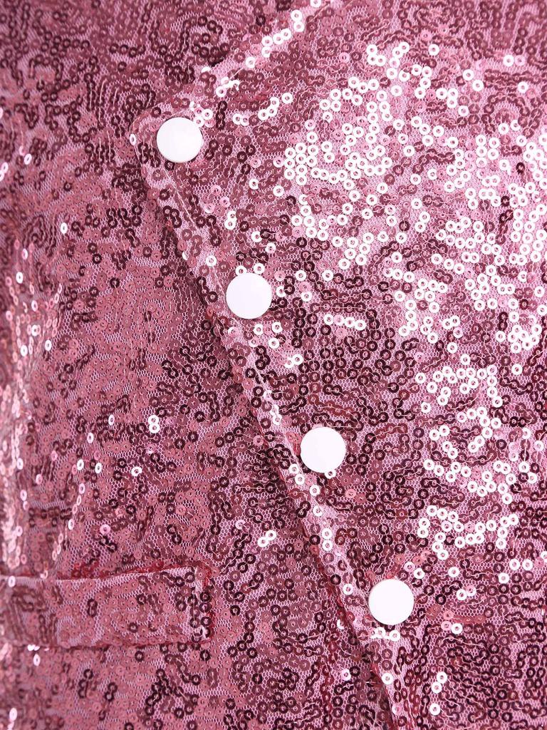Kids Boys Glittery Sequin Waistcoat Slant Button-down Exquisite Detail Adjustable Back Strap Vest Tank Top for Birthday Party