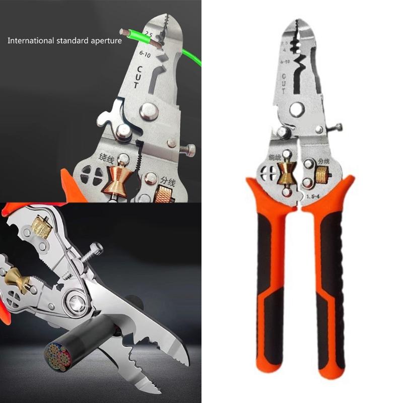 Electrical Crimping Plier Cable Cutter Stripper Crimper With Wire Stripping, Cutting, Crimping Electrician Pliers