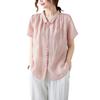 Женская рубашка, однобортная, однобортная, с пуговицами, с короткими рукавами, со свободными лацканами, мягкая повседневная женская блузка для путешествий