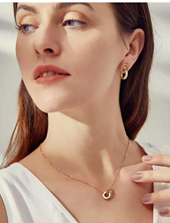 Поддержка Специальное 18-каратное Золото Золотое Кольцо Розовое Сватовство [Цена в Японии] Женское Ожерелье, (Покрытие 14К), Подвеска, Золото, Ключица, Элегантный, Простой, Классический,