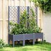 VidaXL Planter with Trellis, Flower Box, Plant Pot, Flower Box Garden Terrace Patio Outdoor, Blue Grey 367926