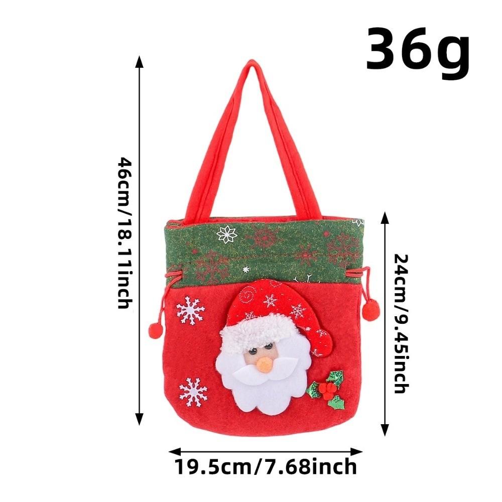 Cute Drawstring Closure Christmas Gift Bag Flannel Santa Snowman Santa Gift Bag Candy Pouch Xmas Gift Package Christmas Eve