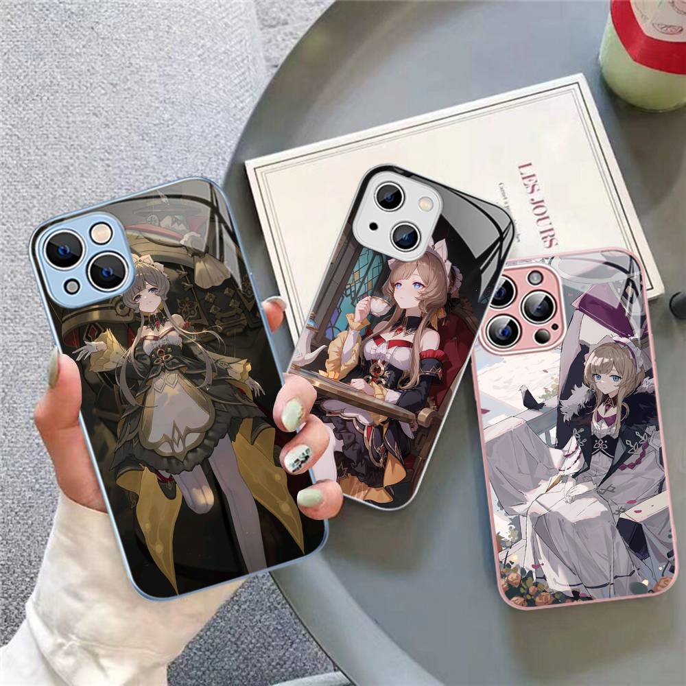 Game Genshin Impact Sandrone Tempered Glass For iphone 14 13 12 11 Pro Mini XS MAX 14Plus X XS XR Fundas