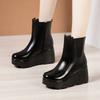 Маленький размер 32-43 Толстая подошва Плюшевая обувь Зима Женщины 2025 Элегантные Высокие каблуки Танкетки Ботильоны Мягкая кожа Ботильоны Платформа