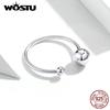 Симпатичные регулируемые кольца шар Стерлинговое серебро 925 Ювелирные изделия WOSTU