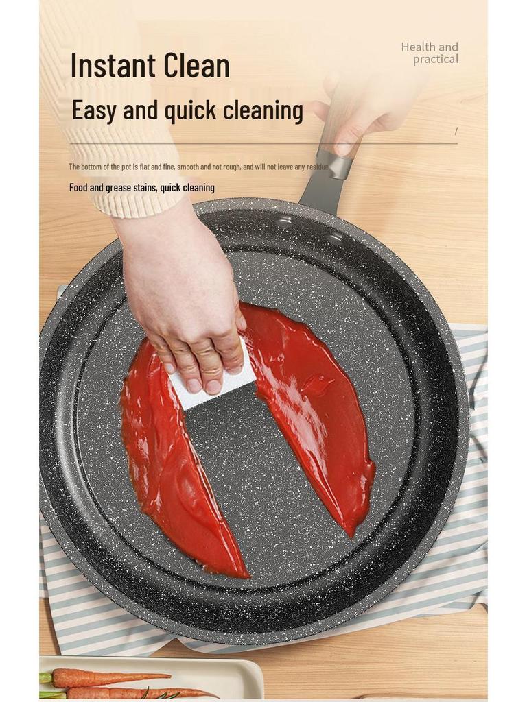 Maifan Stone Non-Stick Frying Pan, Multifunctional Flat-Bottom Pan for Gas or Induction Cooktops