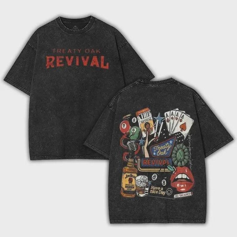 Treaty Oak Revival Graphic Tee, Vintage Casino Cards Shirt, Retro Band Style