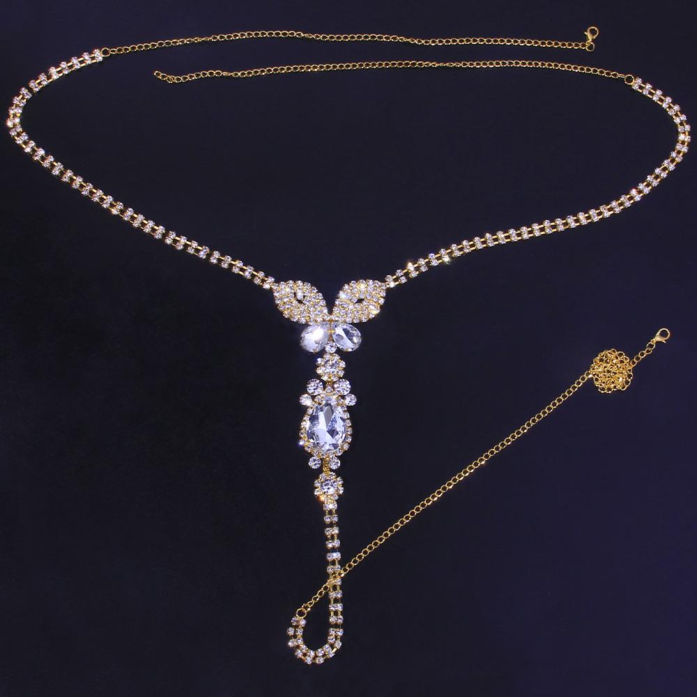 Shinny Stonefans Bikini Cute Kawaii Rhinestone Butterfly Panties Sexy  New Bling Crystal Belly Wholesale Body Chains for Women Jewelry