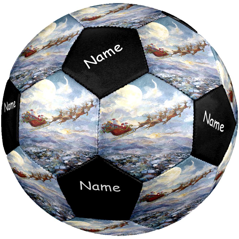 Custom Name Christmas Santa Claus Theme Size 5 Soccer Ball, Suitable for Both Indoor and Outdoor Matches, a Gift Suitable for Everyone.