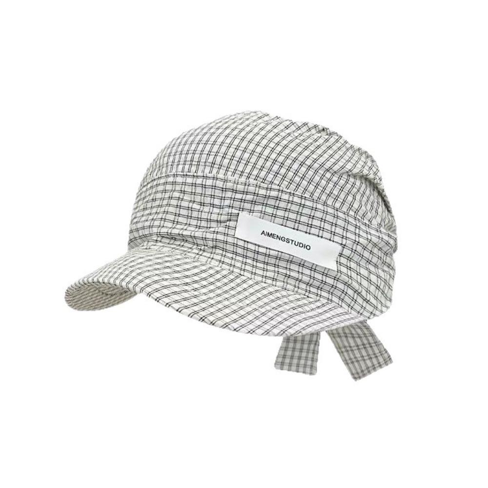 Кружевной солнцезащитный платок-бандана Клетчатая бандана на завязках Кепка Модный платок Бейсболка Летний