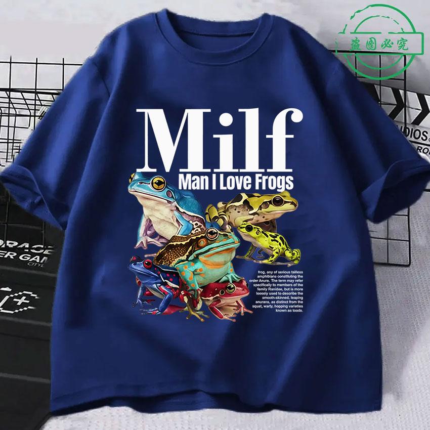 Unisex I Love Frogs Funny Meme Graphic T-Shirt Unisex Women Fashion Harajuku Short Sleeve T Shirt Retro Oversized 100% Cotton T-Shirts