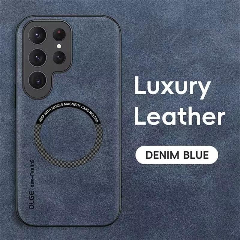 Luxury Leather Magnetic Case for Samsung Galaxy S20 S21 S24 S23 S22 Ultra FE Note10 Note20 Plus Magsafe Wireless Charge Cover