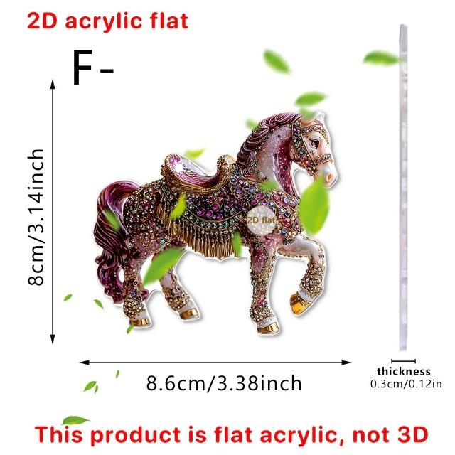 Акриловый брелок для ключей в виде лошади и подвесной декор - Золотистый/Эбеновый, мультяшный стиль, украшение для автомобиля, рюкзака, дома, подарок на фестиваль