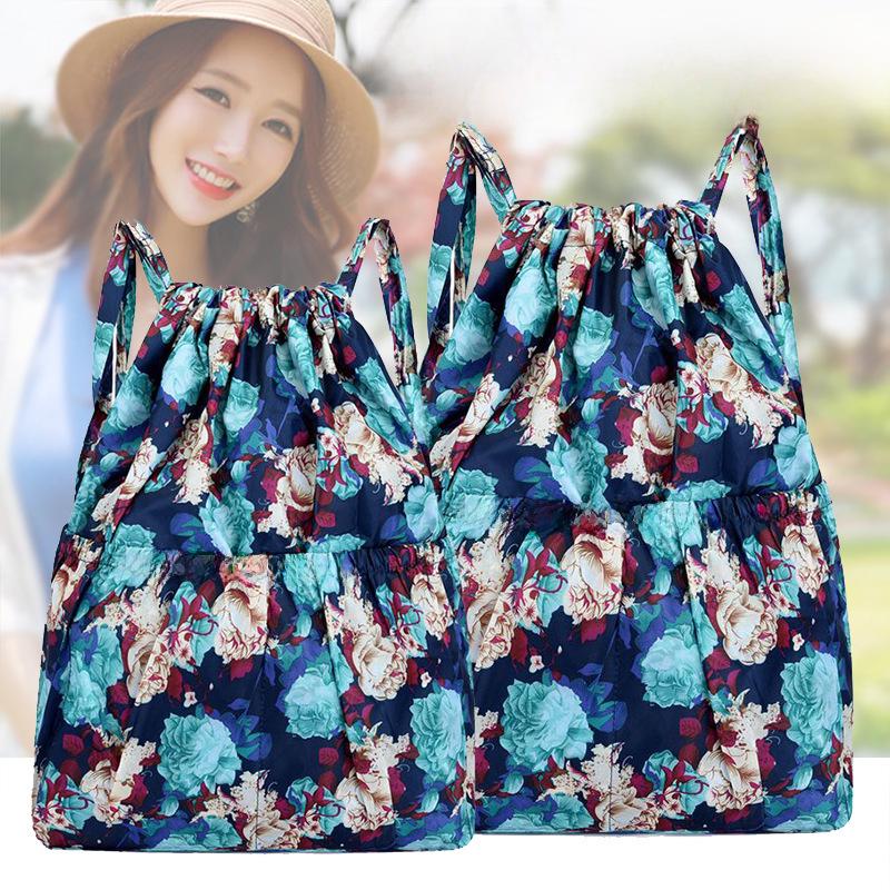 Женский складной рюкзак большой вместимости с завязками - легкая сумка для путешествий и покупок на открытом воздухе